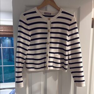 J.crew striped Navy and White lady jacket